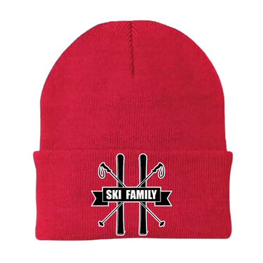 Ski Family Embroidered Beanie